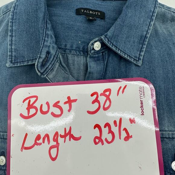 Talbots Blue Denim Button Down Shirt - Picture 5 of 6